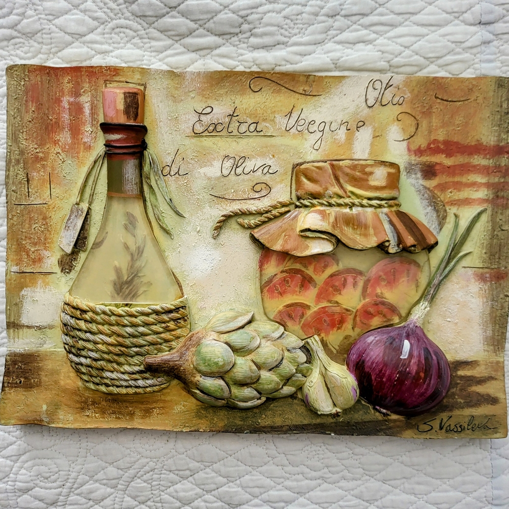 1990's, Clear Acrylic Bottle And Jar Artwork By Artist Silvia Vassileva Painted